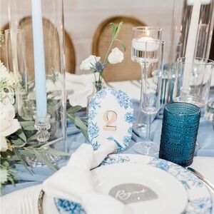 Wedding Toile Table Numbers-  Acrylic Oval Shape
